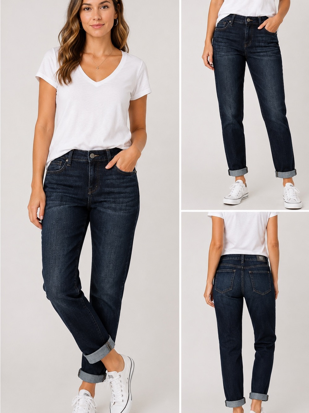 Kut from the Kloth Dark Wash Boyfriend Jeans - Navy